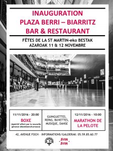 Lire la suite à propos de l’article Inauguration du bar Plaza Berri