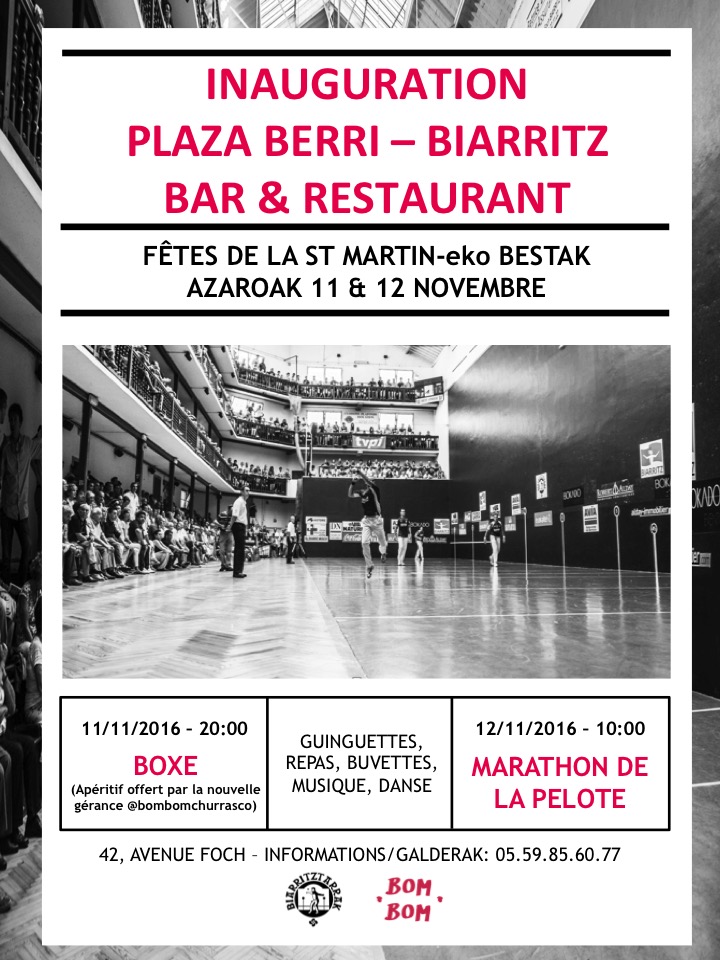 Lire la suite à propos de l’article Inauguration du bar Plaza Berri